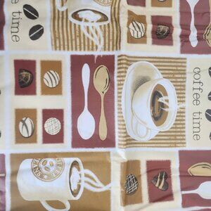 Mainstays Coffee Theme Vinyl Tablecloth. 52" x 70". Rectangle.